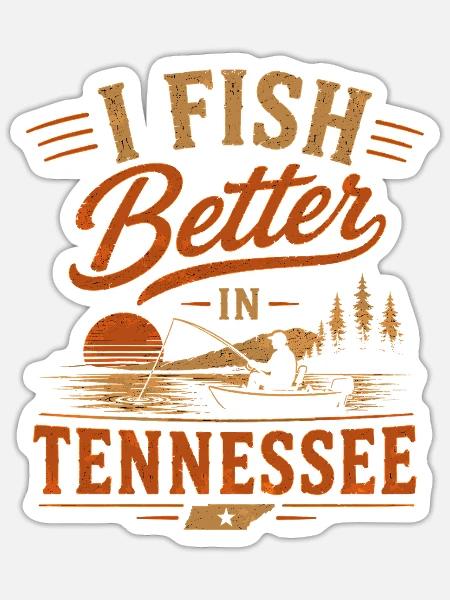 Tennessee Angler Fischjäger Seefischen - Sticker Größe S (10 x 10 cm) - Mattweiß