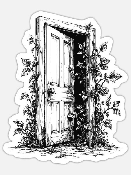 Geheime Türranken - Sticker Größe S (10 x 10 cm) - Mattweiß