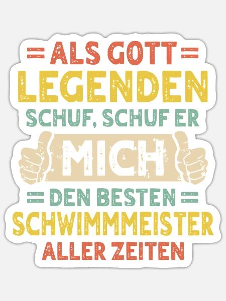 Schwimmmeister - Sticker Größe S (10 x 10 cm) - Mattweiß