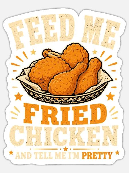 Fried Chicken Knusperhähnchen Geschenke - Sticker Größe S (10 x 10 cm) - Mattweiß