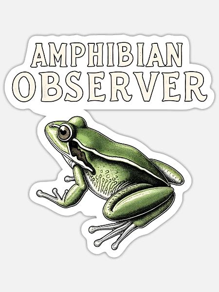 AmphIbian Observer Wetland Wildlif - Sticker Größe S (10 x 10 cm) - Mattweiß