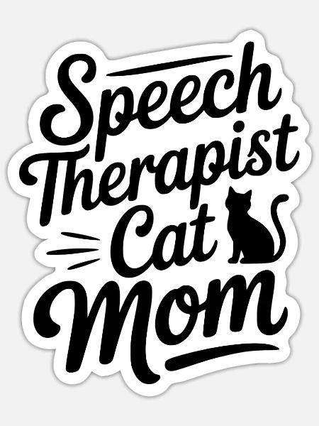 Sprachtherapeutin Katzenmama - Sticker Größe S (10 x 10 cm) - Mattweiß