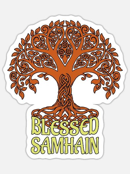 Samhain Wicca Wicca-Orangenbaum des Lebens - Sticker Größe S (10 x 10 cm) - Mattweiß