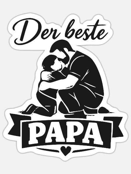 Der beste Papa Moment - Sticker Größe S (10 x 10 cm) - Mattweiß