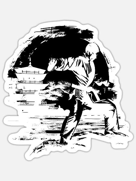 Karateka - Sticker Größe S (10 x 10 cm) - Mattweiß