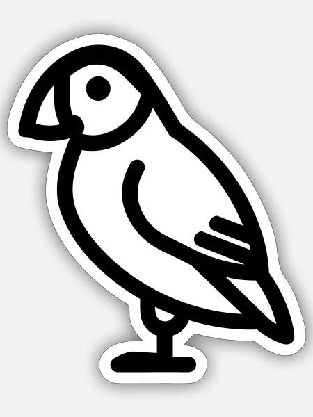 Papageitaucher-Seevogel - Sticker Größe S (10 x 10 cm) - Mattweiß
