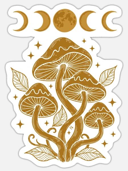Trippy Festival-Hippie-Pilz-Batik - Sticker Größe S (10 x 10 cm) - Mattweiß
