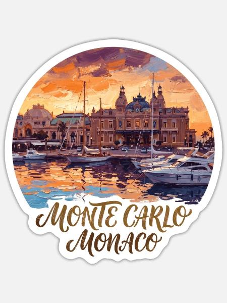 Monte Carlo Monaco - Sticker Größe S (10 x 10 cm) - Mattweiß