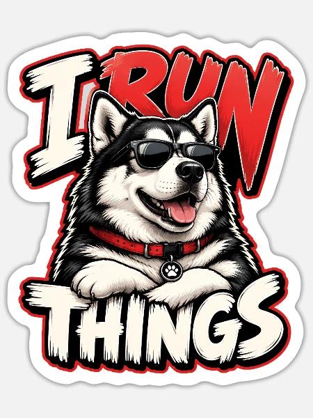 Alaskan Malamute - Sticker Größe S (10 x 10 cm) - Mattweiß