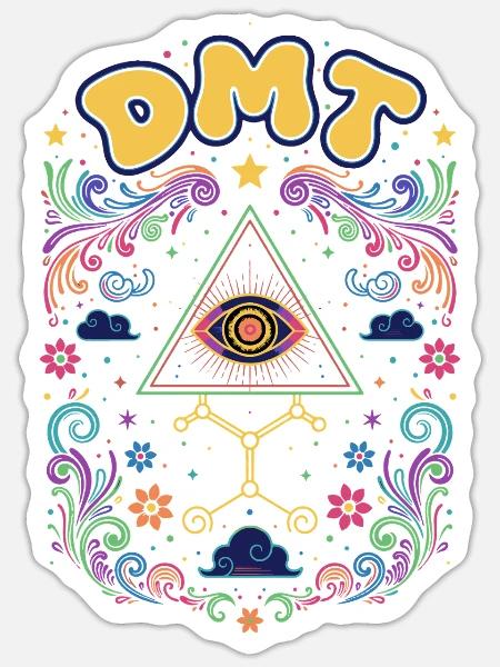 Trippy Festival-Hippie-Pilz-Batik - Sticker Größe S (10 x 10 cm) - Mattweiß