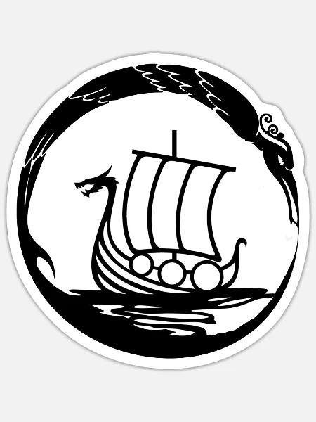 Celtic Irland Wikinger Keltisch Knoten Schiff - Sticker Größe S (10 x 10 cm) - Mattweiß