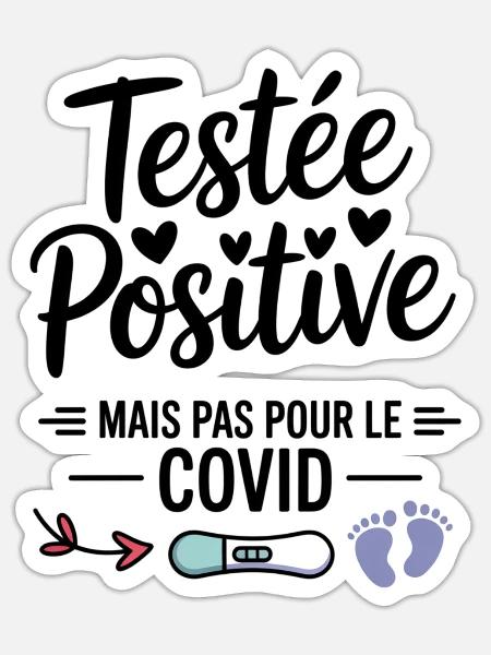 Positiv getestet: gute Nachrichten anzukündigen - Sticker Größe S (10 x 10 cm) - Mattweiß