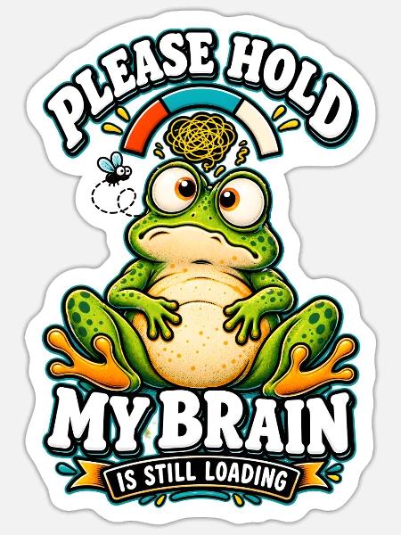Please wait, my brain is still loading - Sticker Größe S (10 x 10 cm) - Mattweiß