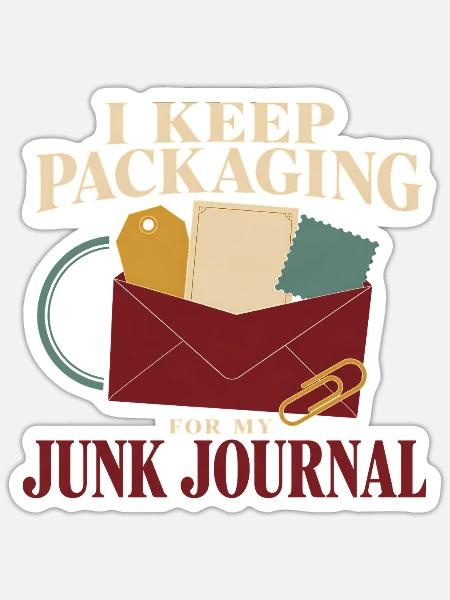 Junk Journal Junk Journaling Ephemera Liebhaber - Sticker Größe S (10 x 10 cm) - Mattweiß