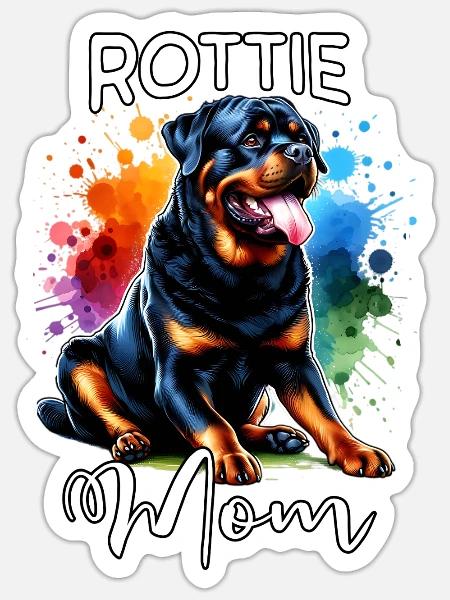 Rottweiler Mama - Sticker Größe S (10 x 10 cm) - Mattweiß