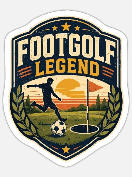 Fußballgolf Legende - Sticker Größe S (10 x 10 cm) - Mattweiß