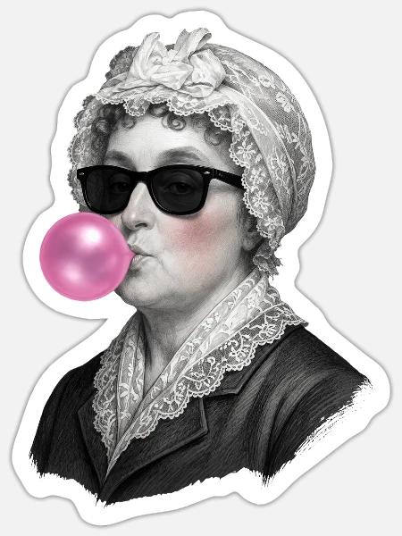 Abigail Adams Kaugummi. - Sticker Größe S (10 x 10 cm) - Mattweiß