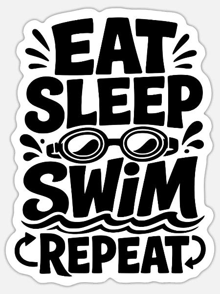 Schwimmen - Sticker Größe S (10 x 10 cm) - Mattweiß