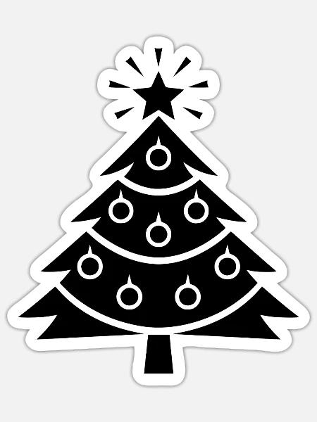 Weihnachtsbaum - Sticker Größe S (10 x 10 cm) - Mattweiß