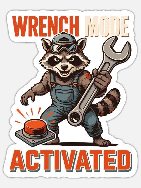 Wrench Modus aktiviert - Sticker Größe S (10 x 10 cm) - Mattweiß