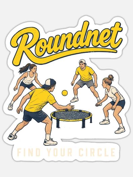 Roundnet Find Your Circle - Sticker Größe S (10 x 10 cm) - Mattweiß