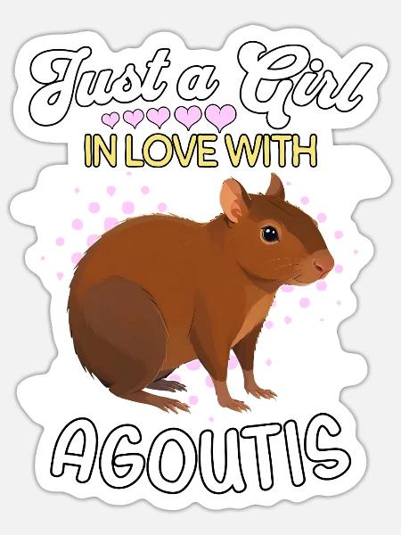Aguti Mädchen Agouti - Sticker Größe S (10 x 10 cm) - Mattweiß