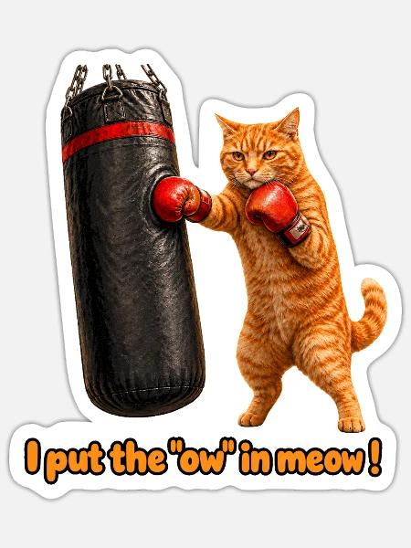 Das Aua in Meow - Sticker Größe S (10 x 10 cm) - Mattweiß