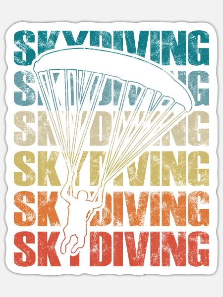 Fallschirmspringen Fallschirm Extremsport - Sticker Größe S (10 x 10 cm) - Mattweiß