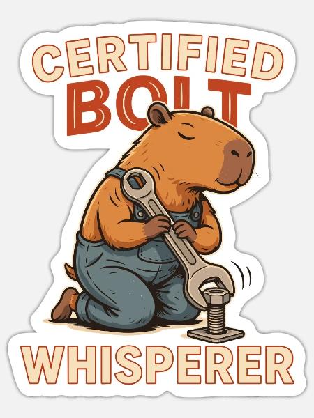 Certified Bolt Whisperer - Sticker Größe S (10 x 10 cm) - Mattweiß