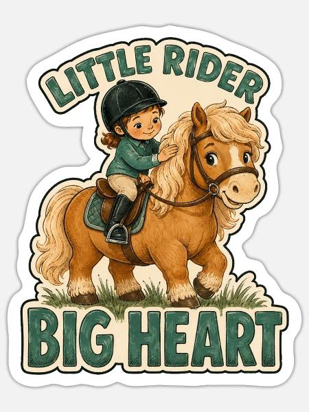 Kinder Reitsport - Sticker Größe S (10 x 10 cm) - Mattweiß