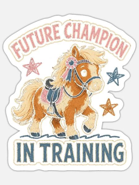 Pferde Kinder - Sticker Größe S (10 x 10 cm) - Mattweiß