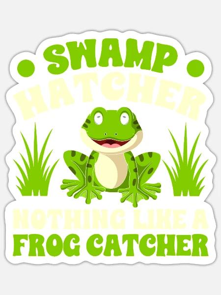 Frog Catcher Swamp Hatcher Frog - Sticker Größe S (10 x 10 cm) - Mattweiß