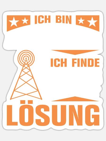 Amateurfunk Geschenke für Funker Funkamateur - Sticker Größe S (10 x 10 cm) - Mattweiß