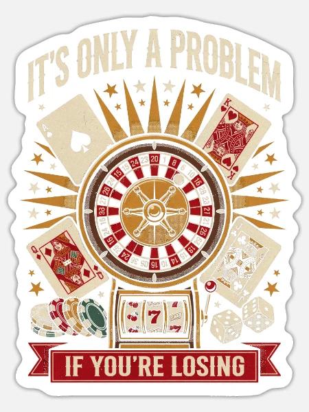 Niederlagenserie Roulette-Tee - Sticker Größe S (10 x 10 cm) - Mattweiß