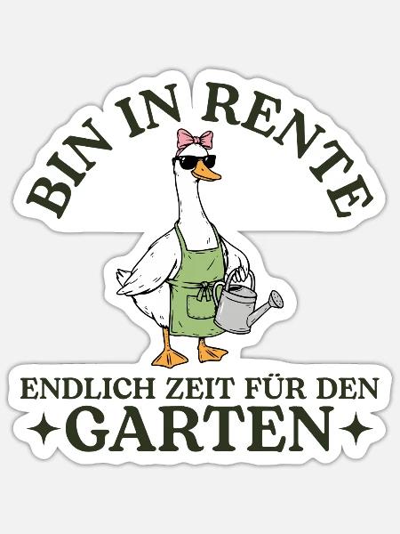 Rente Zeit für den Garten - Rentnerin Geschenk - Sticker Größe S (10 x 10 cm) - Mattweiß