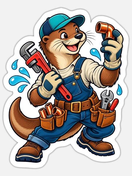 Klempner Handwerk / Handwerker - Sticker Größe S (10 x 10 cm) - Mattweiß