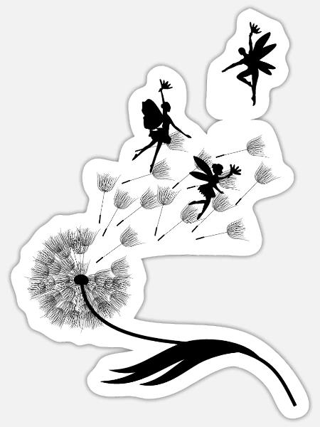 Schmetterlingdesign Pusteblumen Wiese Herzen Feen - Sticker Größe S (10 x 10 cm) - Mattweiß