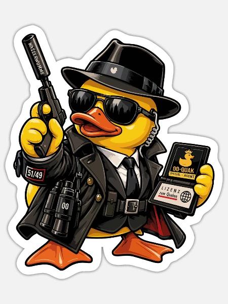 00-QUAK – Der Spion - Sticker Größe S (10 x 10 cm) - Mattweiß