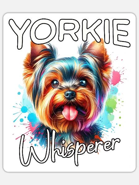 Yorkshire Terrier Flüsterer - Sticker Größe S (10 x 10 cm) - Mattweiß