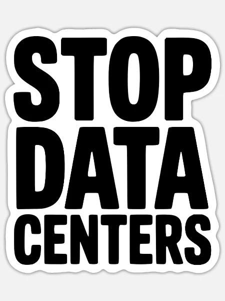 Stop-Rechenzentren - Sticker Größe S (10 x 10 cm) - Mattweiß