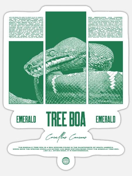 Smaragdbaumboa-Schlangenbesitzer und Reptilienhalter - Sticker Größe S (10 x 10 cm) - Mattweiß