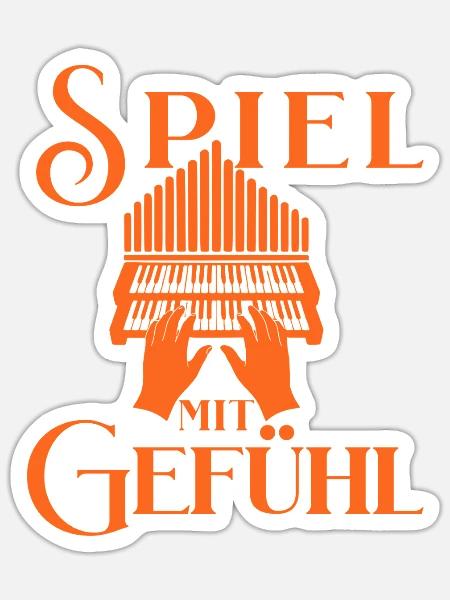 Die Orgel - Königin der Instrumente für Organisten - Sticker Größe S (10 x 10 cm) - Mattweiß