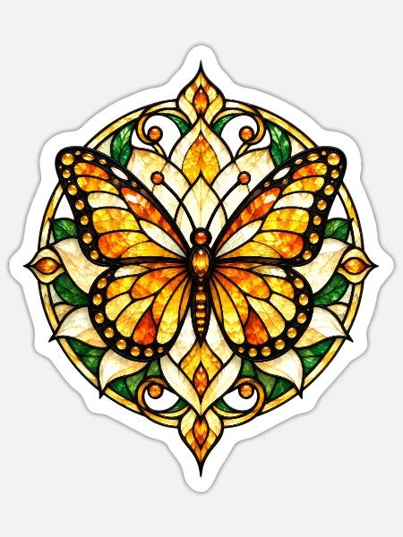 Schmetterlinge Schöner Schmetterling - Sticker Größe S (10 x 10 cm) - Mattweiß