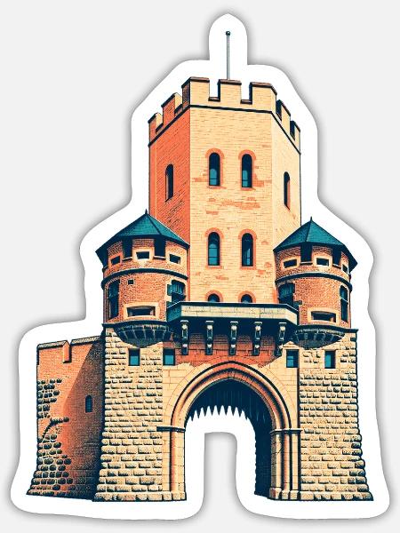 Severinstorburg Retro - Sticker Größe S (10 x 10 cm) - Mattweiß