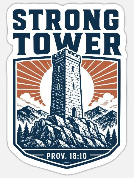 Starke Turm-Sprichwörter - Sticker Größe S (10 x 10 cm) - Mattweiß