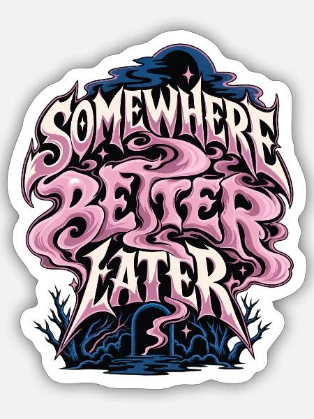 Zwischen Welten Pinker Nebel - Sticker Größe S (10 x 10 cm) - Mattweiß
