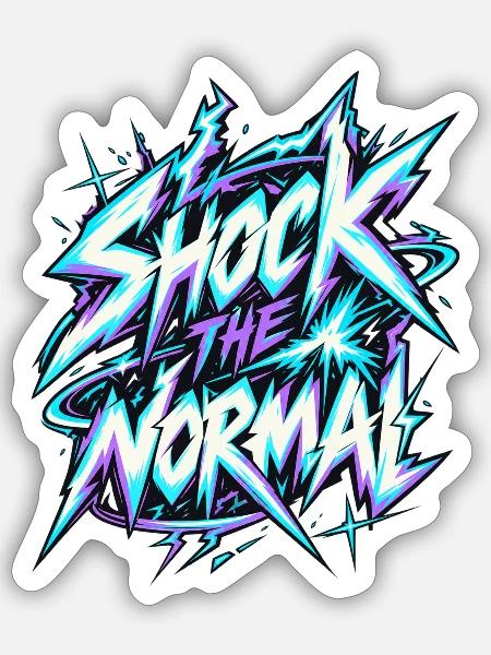 Shock the Normal Neon Graffiti - Sticker Größe S (10 x 10 cm) - Mattweiß