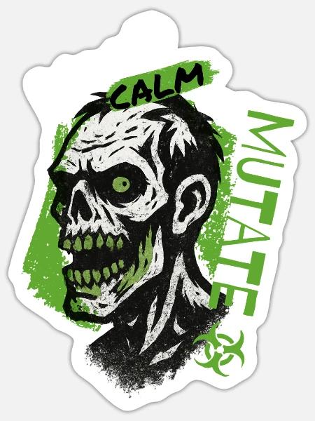 Halloween Zombie - Sticker Größe S (10 x 10 cm) - Mattweiß
