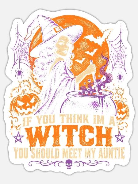 Hexenkessel Nacht Halloween Stil - Sticker Größe S (10 x 10 cm) - Mattweiß