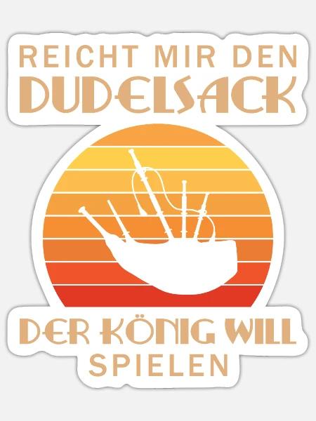 Dudelsackspieler Dudelsack Männer Geschenk - Sticker Größe S (10 x 10 cm) - Mattweiß